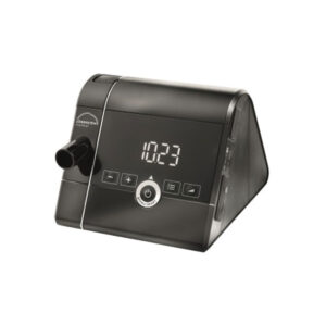 Compact currency counter with digital display and control buttons on a black angled device.