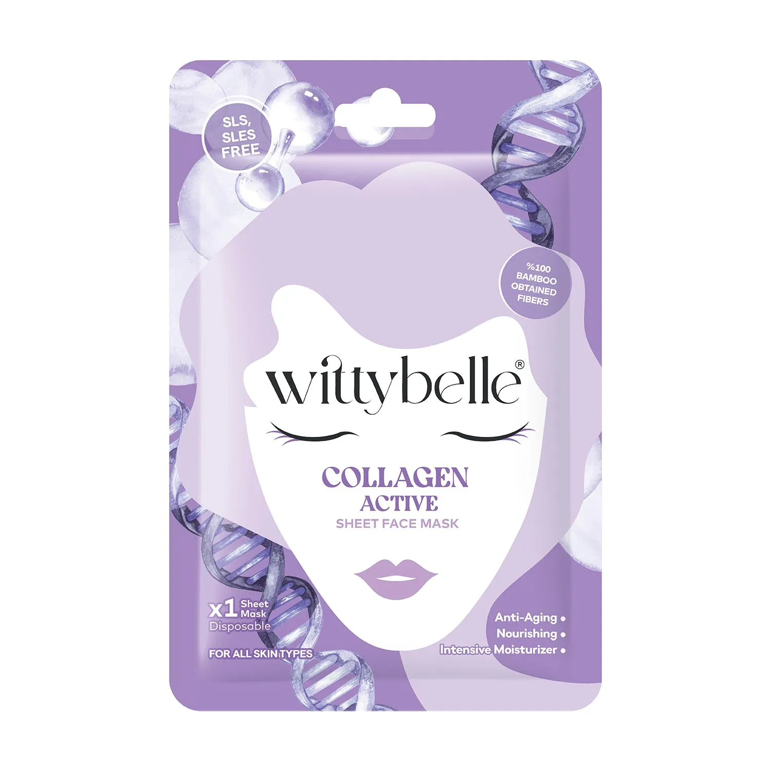 Μασκα Ομορφιας προσωπου με Κολλαγοννο Wittybelle