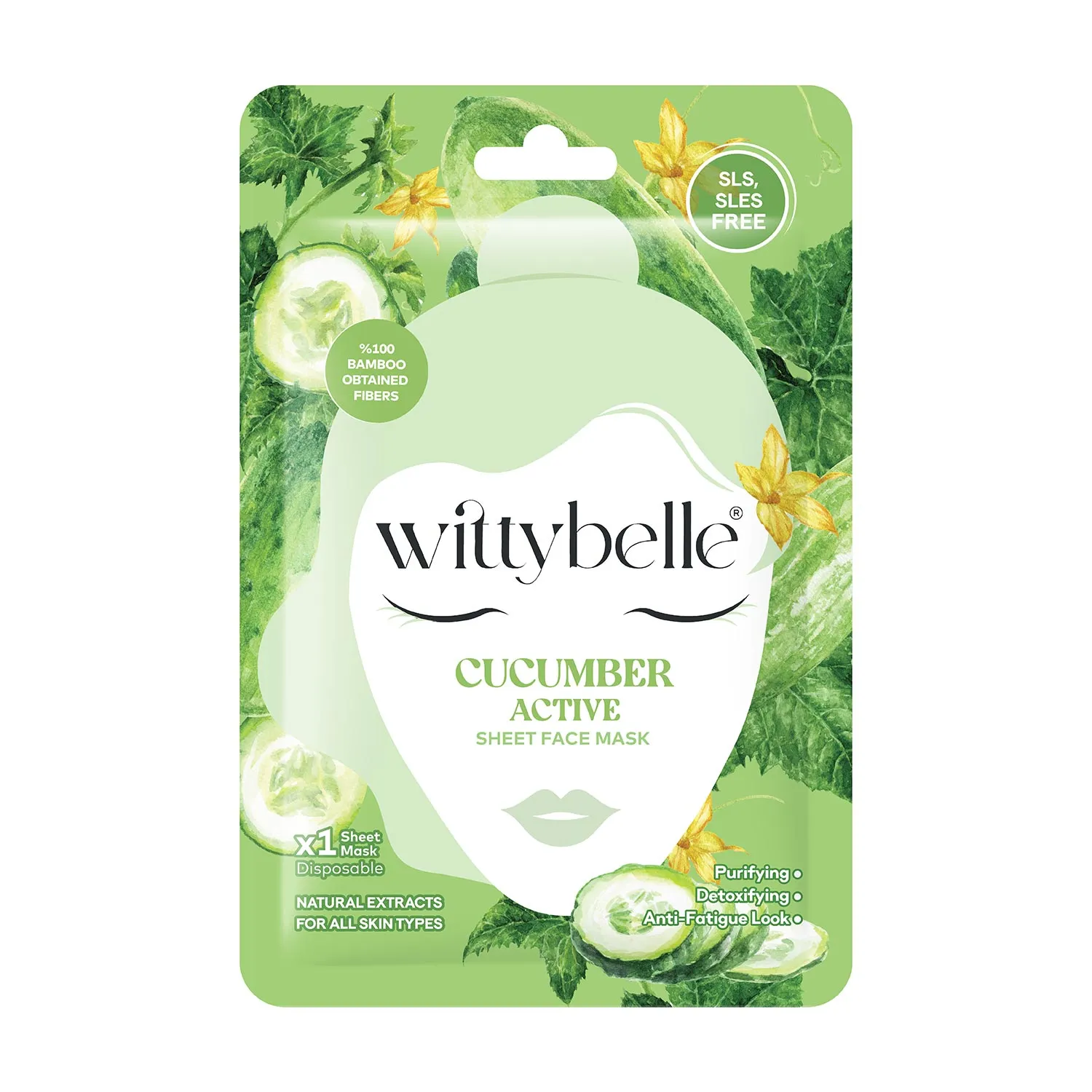 Μασκα Ομορφιας Προσωπου με Αγγουρι Wittybelle