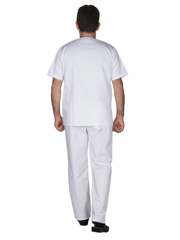 Ιατρική Στολή Unisex Λευκή – Επαγγελματική Στολή Υγειονομικού - Image 4
