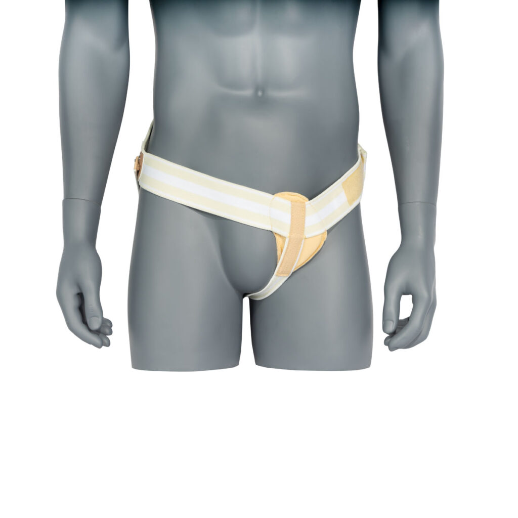 Mannequin wearing yellow striped jockstrap with a front pouch.